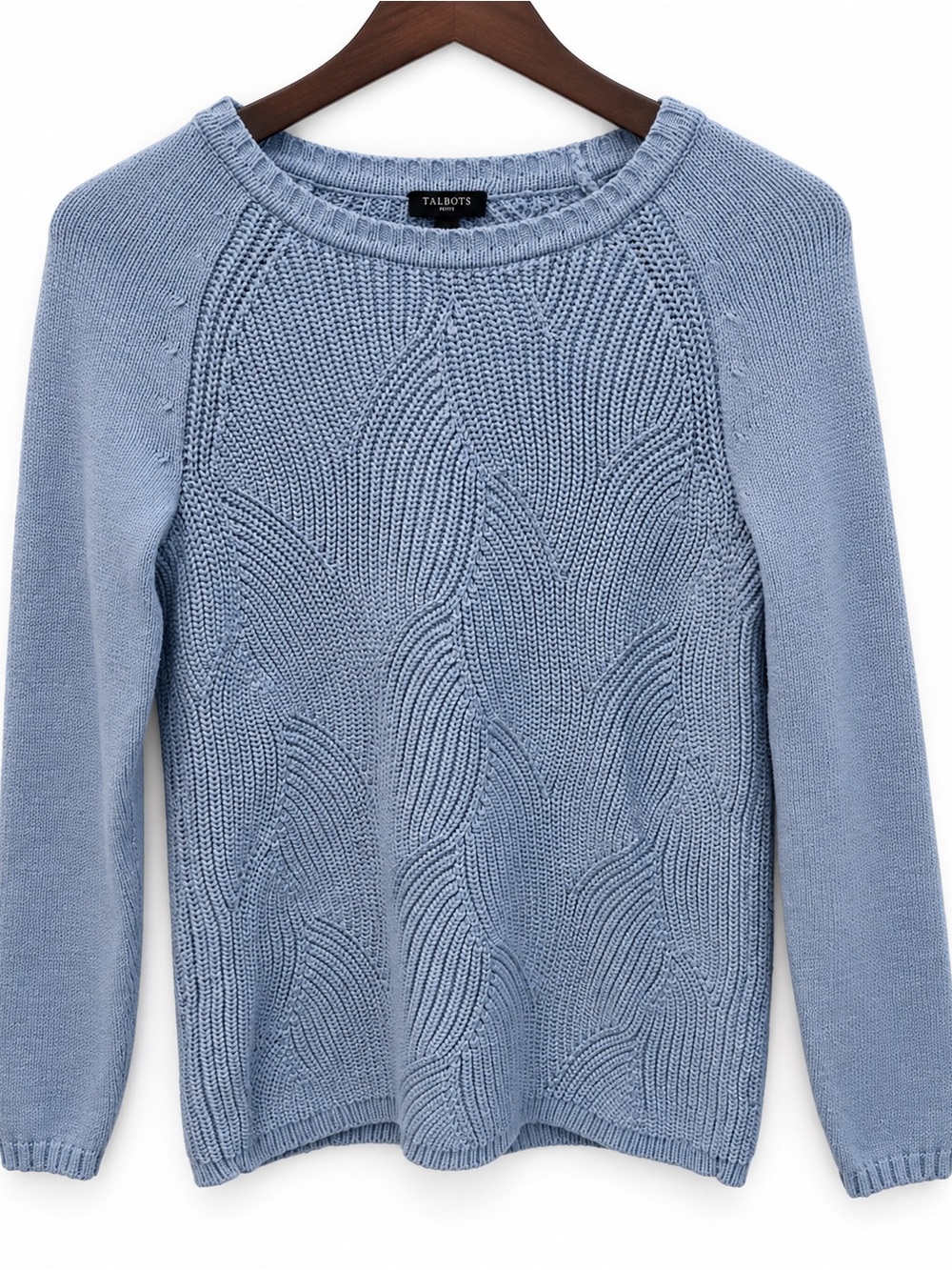Talbots Woman’s Baby Blue Textured Crewneck Sweater Size P (2 petites)